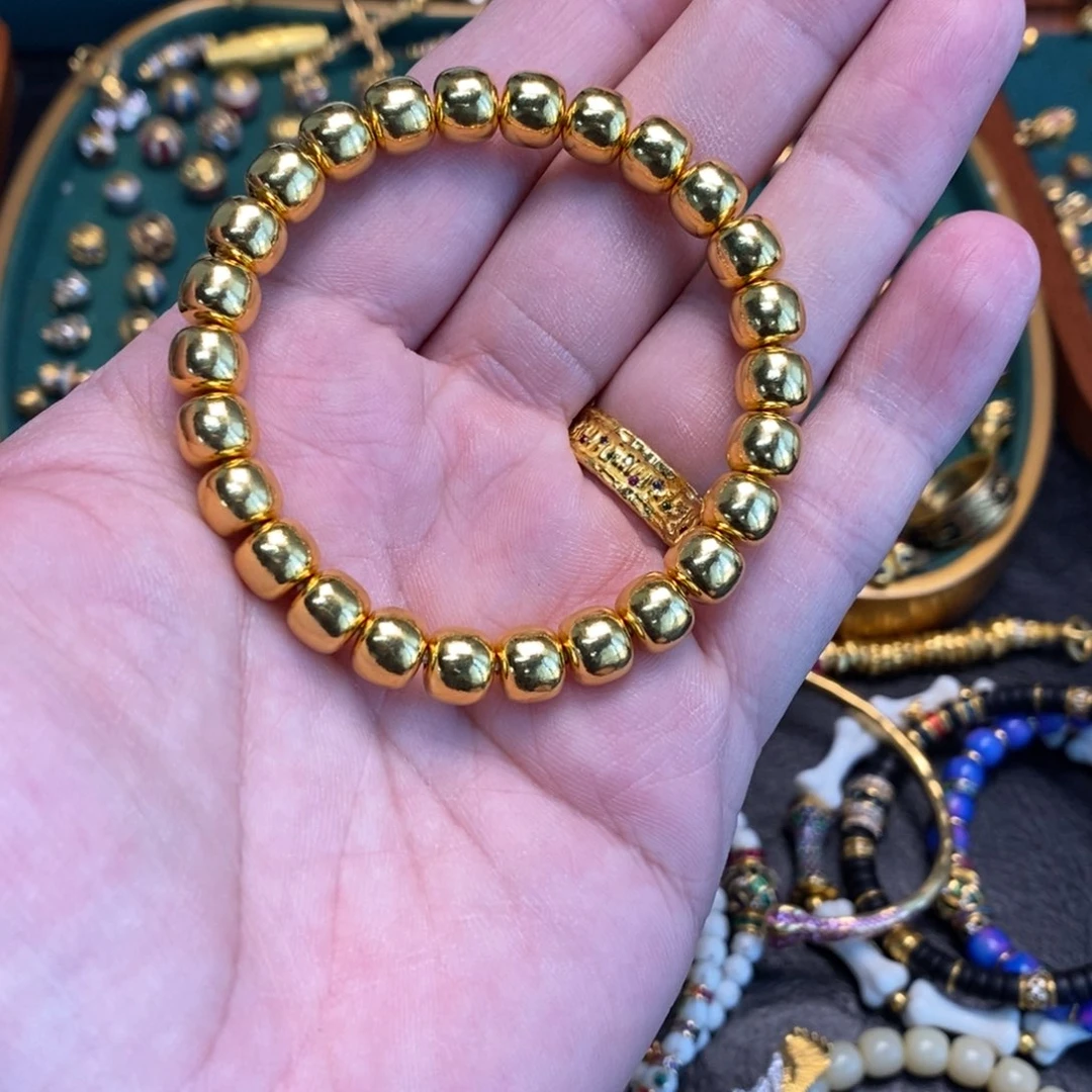 合成立方氧化锆手链足金镶嵌