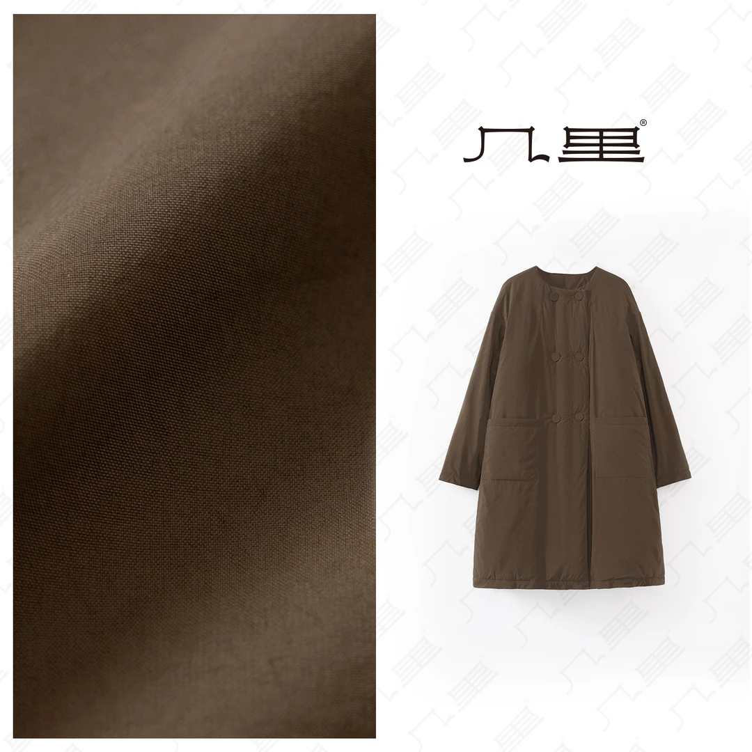 几里与麻【松林】简约中长款纯色棉服 衣长99 胸围126 1121183