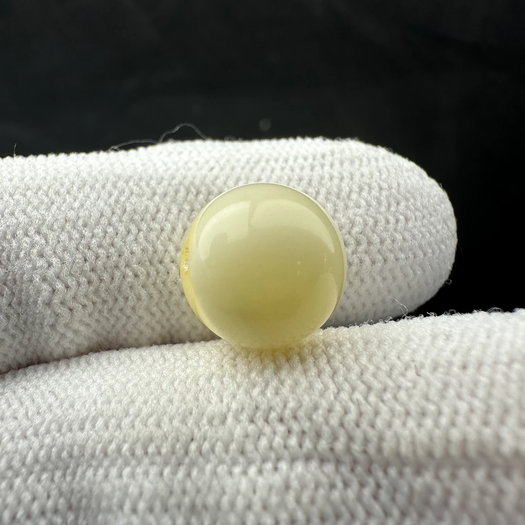 A3322天然原矿蜜蜡 白蜜圆珠10.8mm一物一图支持复检
