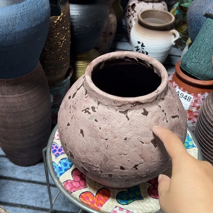 粗陶盆默认打孔高20口11