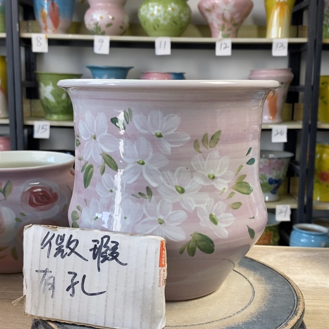 景德镇手工手绘陶瓷花盆