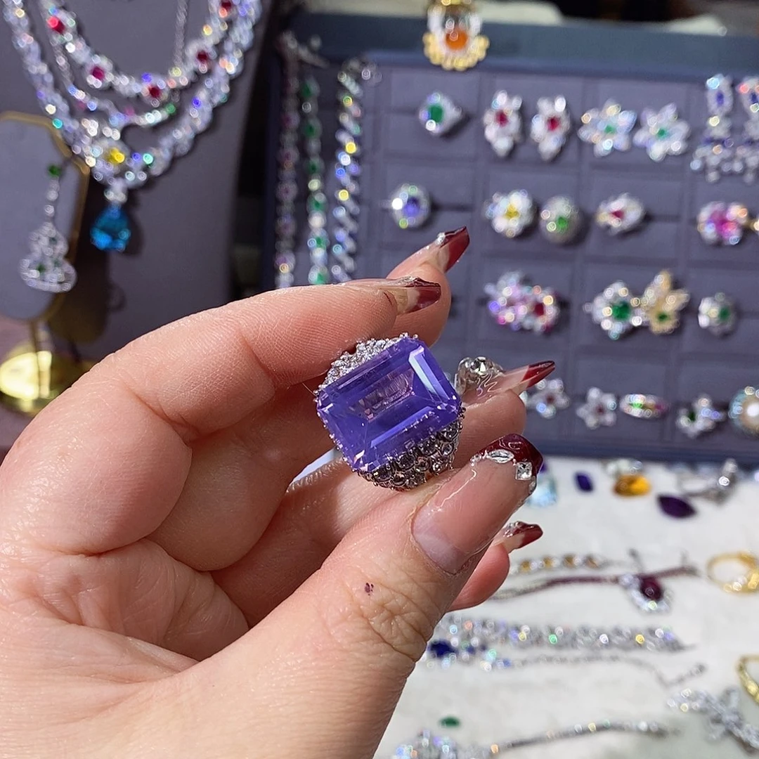 水晶戒指银S925镶嵌?**玲