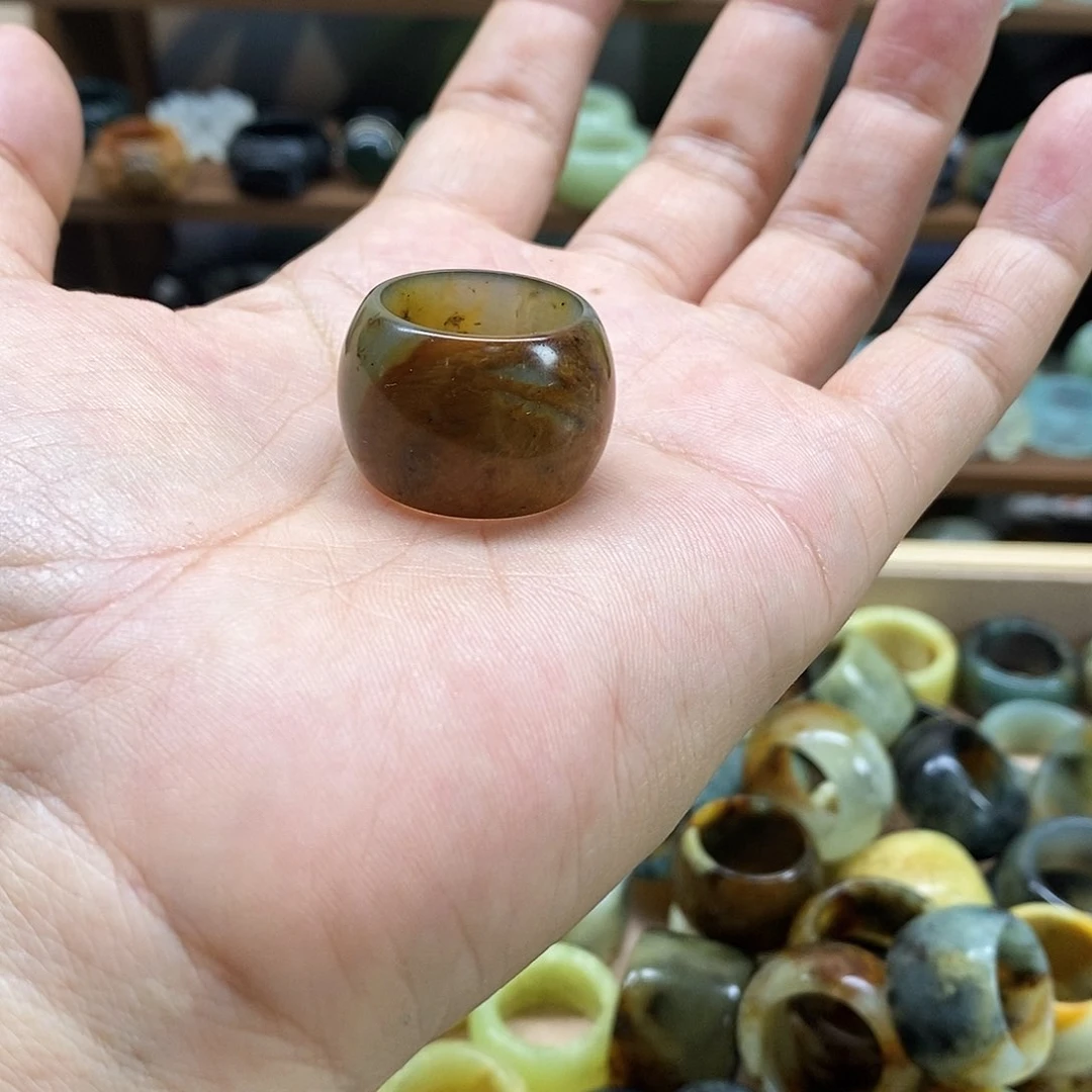 岫玉戒指全品未镶嵌留*