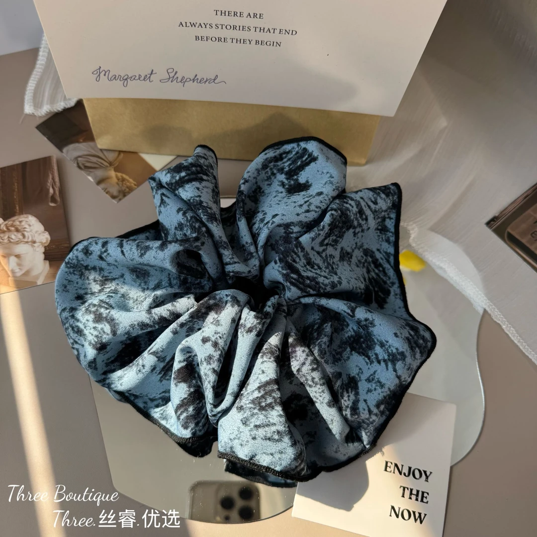 水墨画大肠发圈超大高颜值气质扎头发头花特大发饰2025新款头饰1#