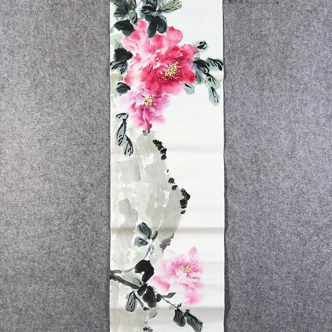 国画574 牡丹等花卉图案装饰图案为