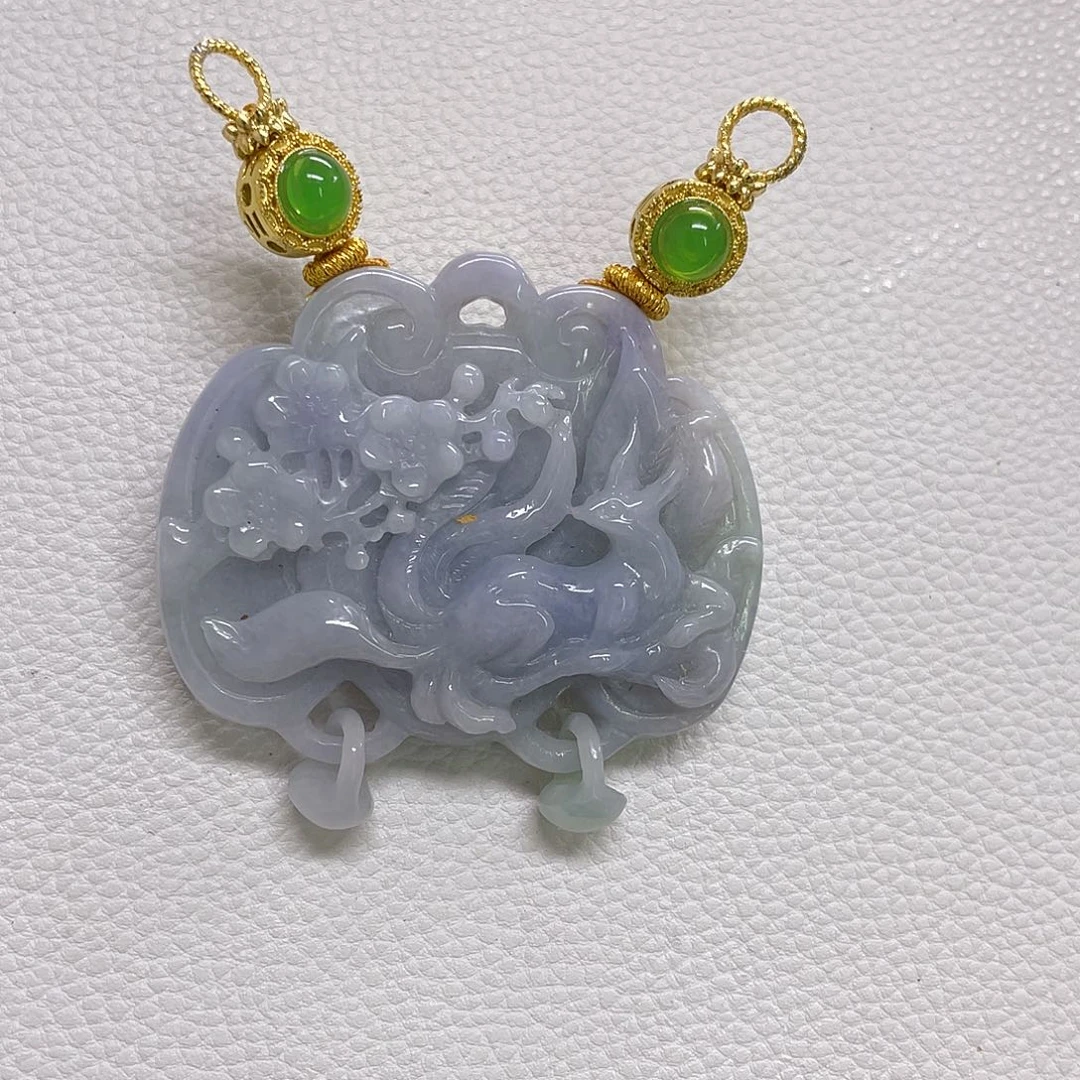 翡翠未镶嵌颈饰紫色锁