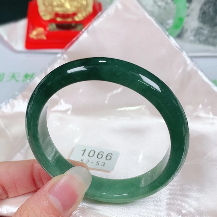 未镶嵌手镯翡翠   编号1066 正圈52-53