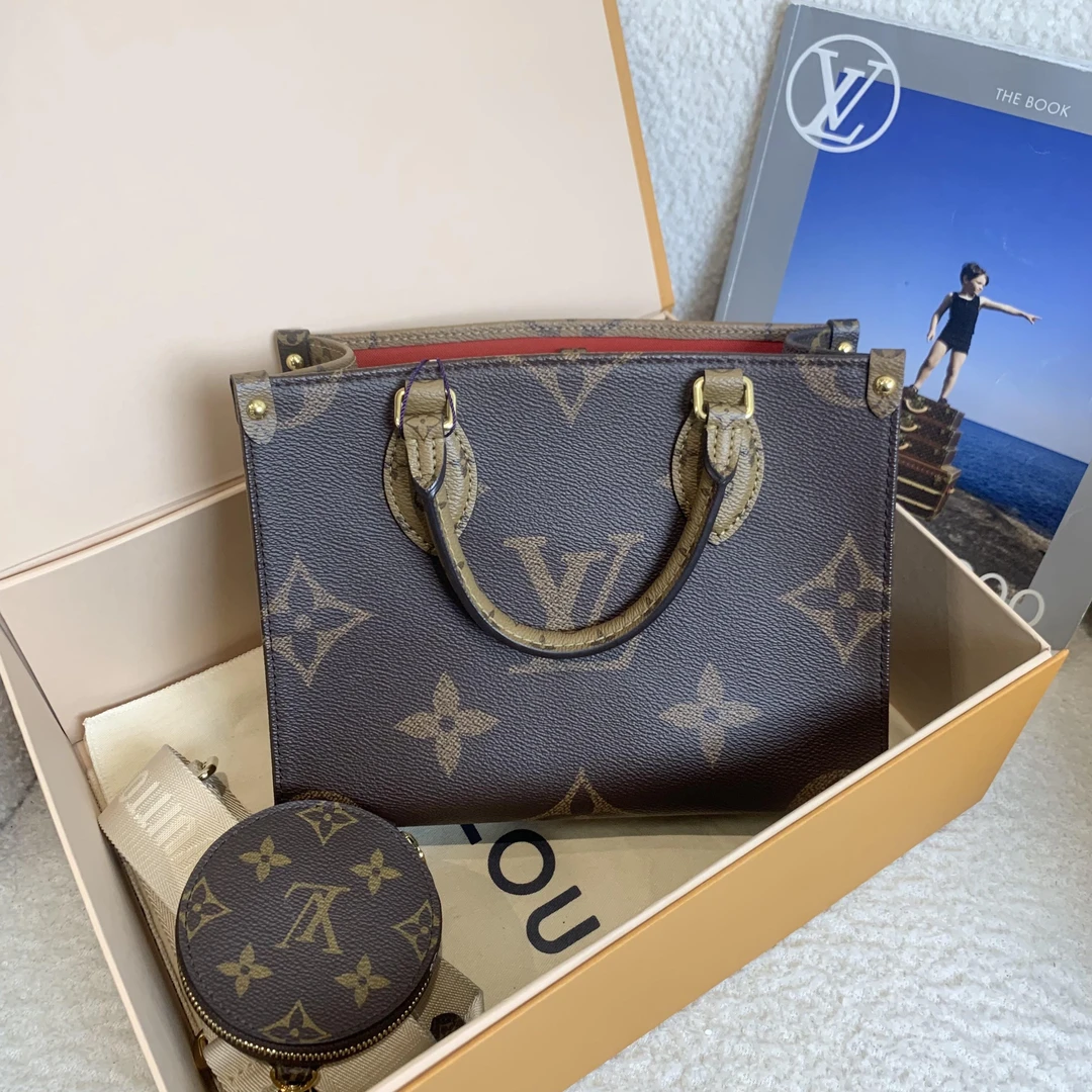 99新 LouisVuitton/路易威登 壹臻/老花Onthego小号包24139079