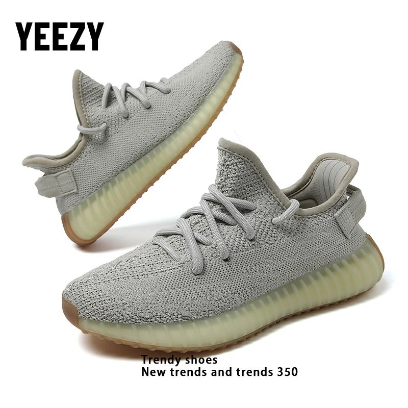 Yeezy椰子鞋「芝麻灰」夏季透气潮鞋男女百搭运动休闲鞋