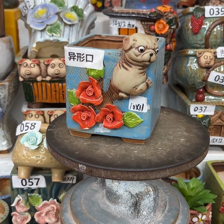 紫砂花盆粗陶材质多肉花盆