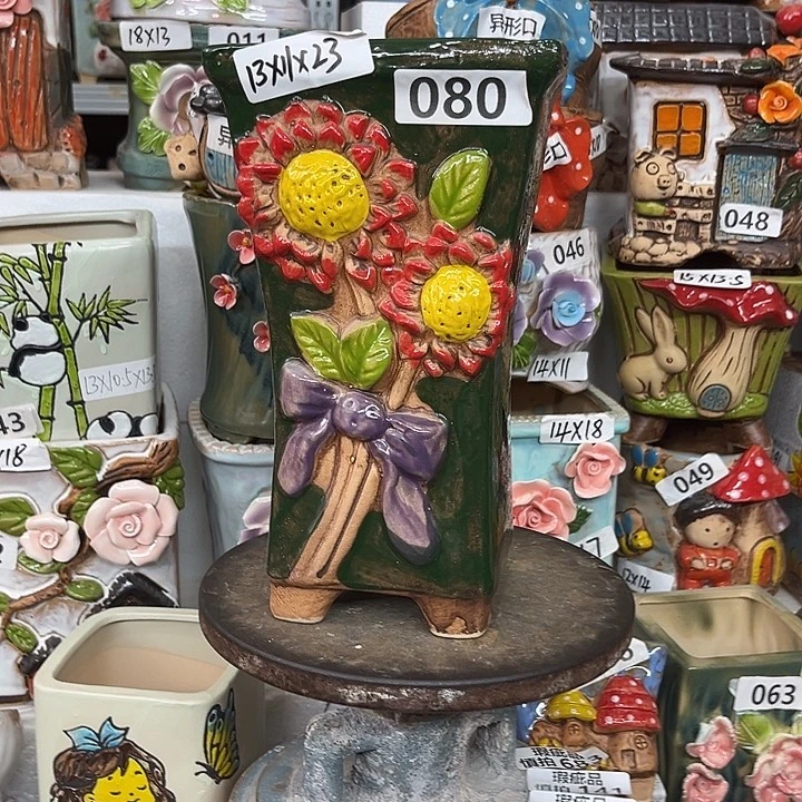 紫砂花盆粗陶材质多肉花盆
