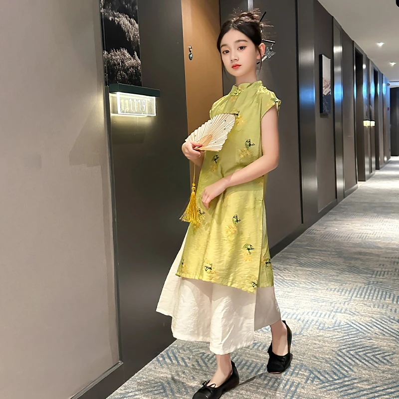 简约潮牌店铺儿童服装2025年新款衣服女童装夏装套装6-12岁高级感