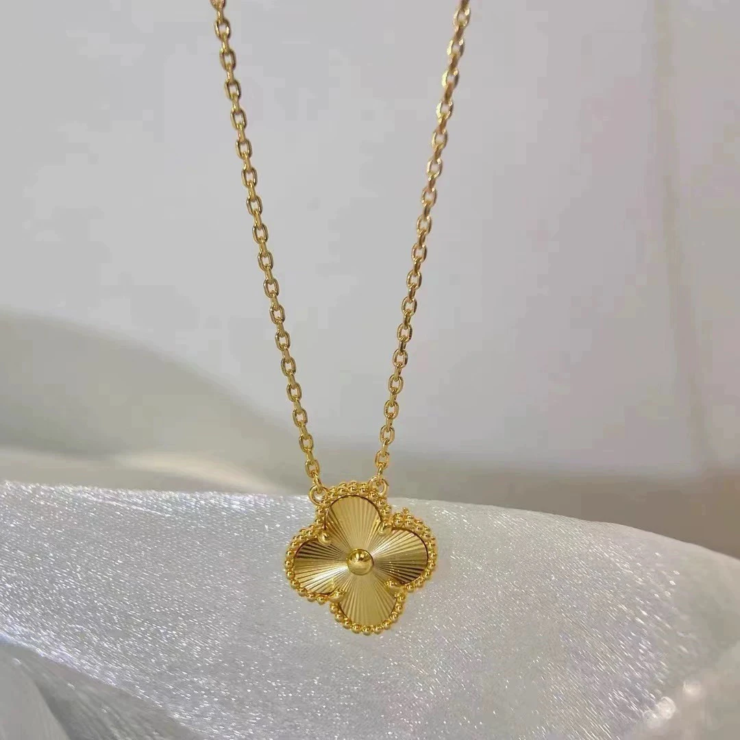 坠链均足银 单花四叶草项链（镭射/碎冰）3025