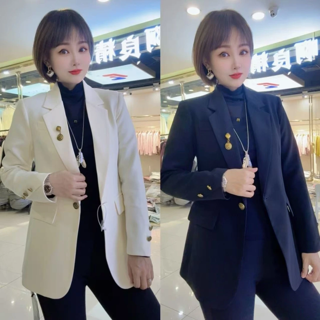 新款后背双开叉袖扣收腰西服（卡码拍小 下单3天左右发货