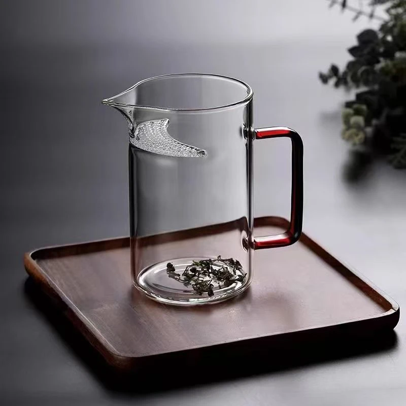 茶具厚底玻璃公道杯带茶漏一体月牙过滤泡茶杯加厚分茶器茶海