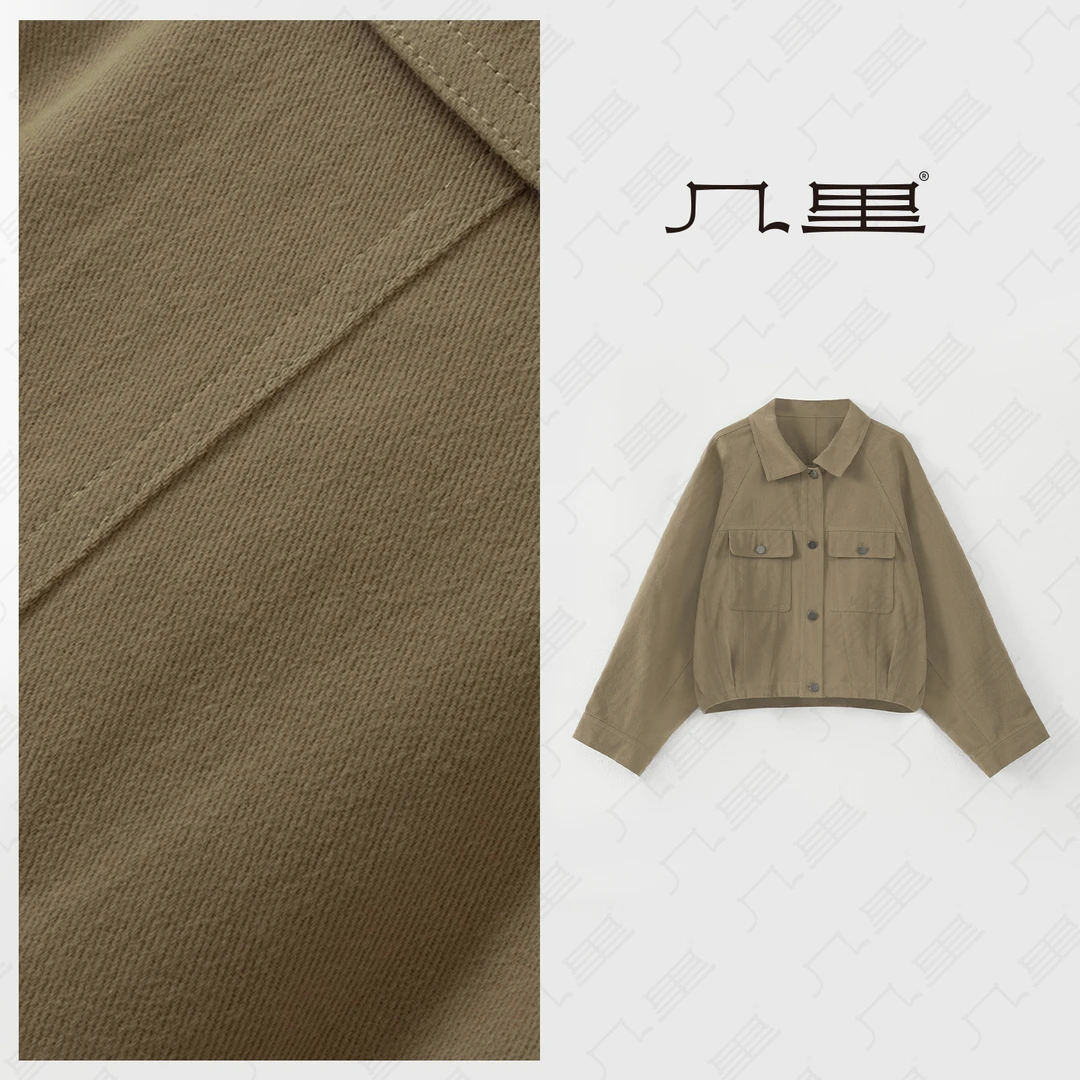 几里与麻 宽松蝙蝠袖下摆压褶短外套 衣长57胸围160 2090241