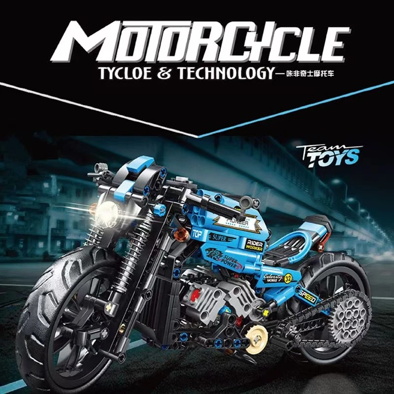 炫酷哈雷骑士摩托车积木玩具仿真赛车拼装精品摆件模型男孩礼物