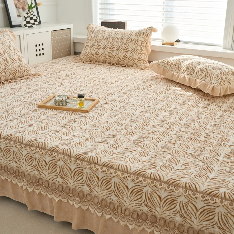 定做榻榻米牛奶绒床盖单件加厚夹棉床单冬季农村大炕防滑床垫炕单