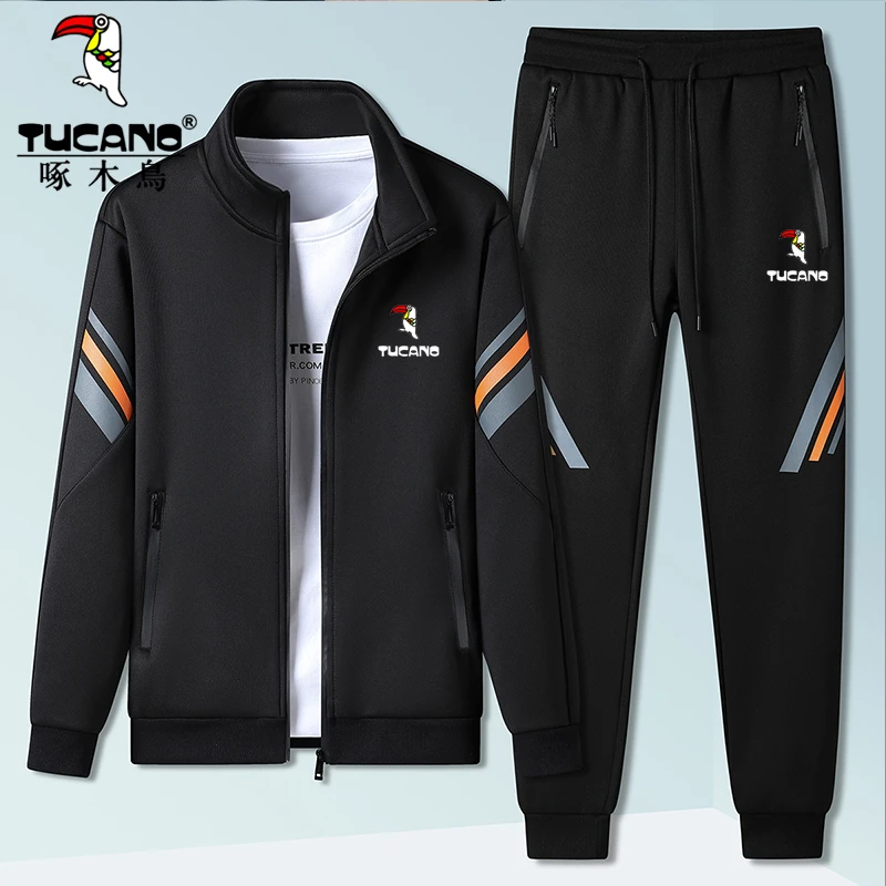TUCANO/啄木鳥男士休闲运动两件套春秋季立领开衫宽松潮流套装男