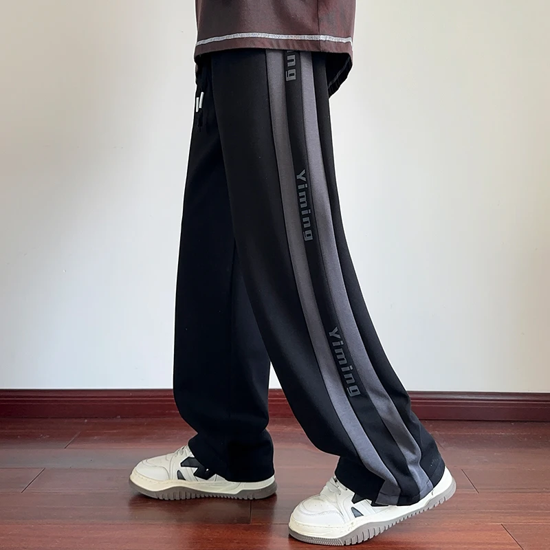 春秋新款直筒裤男百搭运动潮流常规宽松青少年港风休闲裤长裤