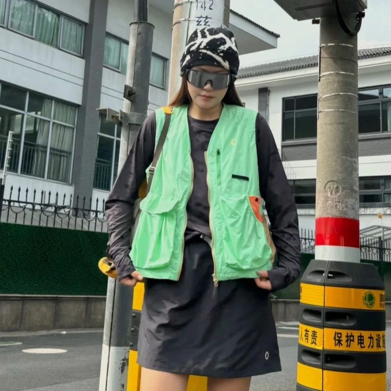 美式工装早春叠穿运动透气户外多口袋轻量挂网马甲男女同款N85