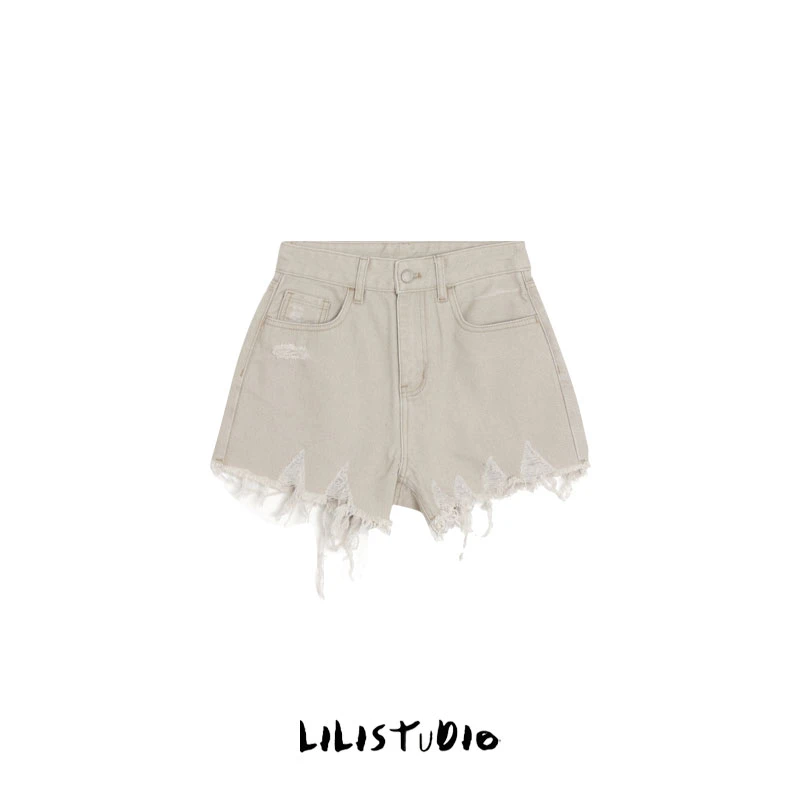 PCNY「旧忆寻踪」不理理夏季新款女装时尚休闲破洞毛边辣妹牛仔短裤