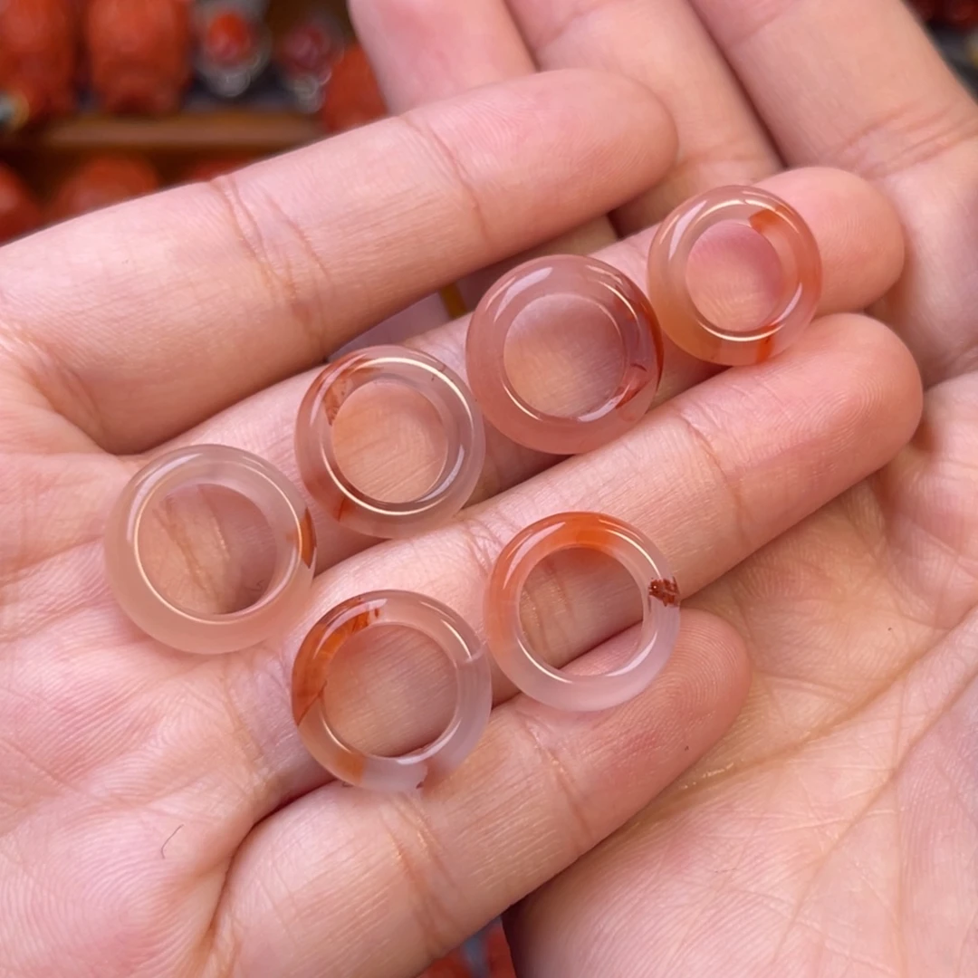 南红玛瑙未镶嵌冰飘10内径多样性发货其中一件