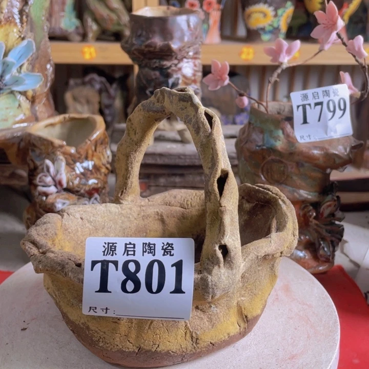 紫砂花盆彩***?景德镇陶瓷801