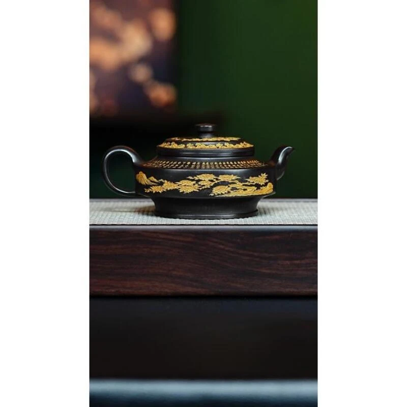 宜兴紫砂 周盘 石黄 高艳h383