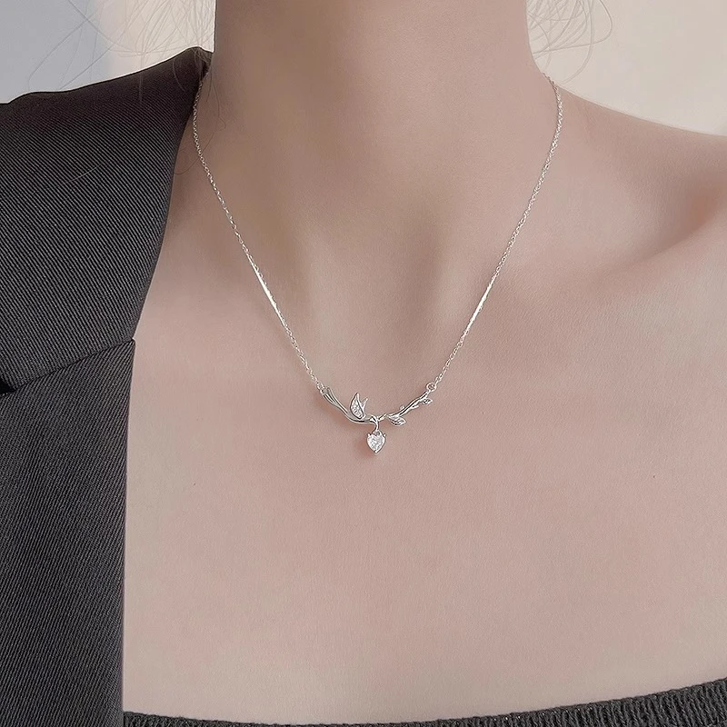 坠链均足银 蓝桉与鸟999纯银项链女2025新款生日情人节礼物送女友