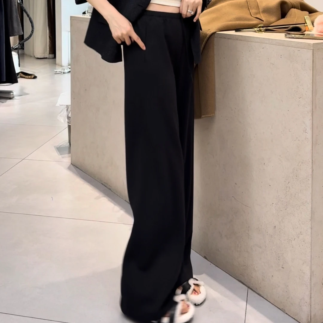 羊毛混纺显瘦款直筒裤