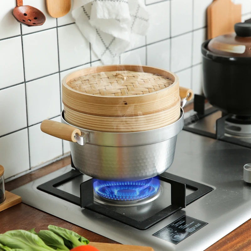 川岛屋蒸锅笼屉蒸笼家用大容量电磁炉煤气灶通用蒸馒头包子蒸鱼锅