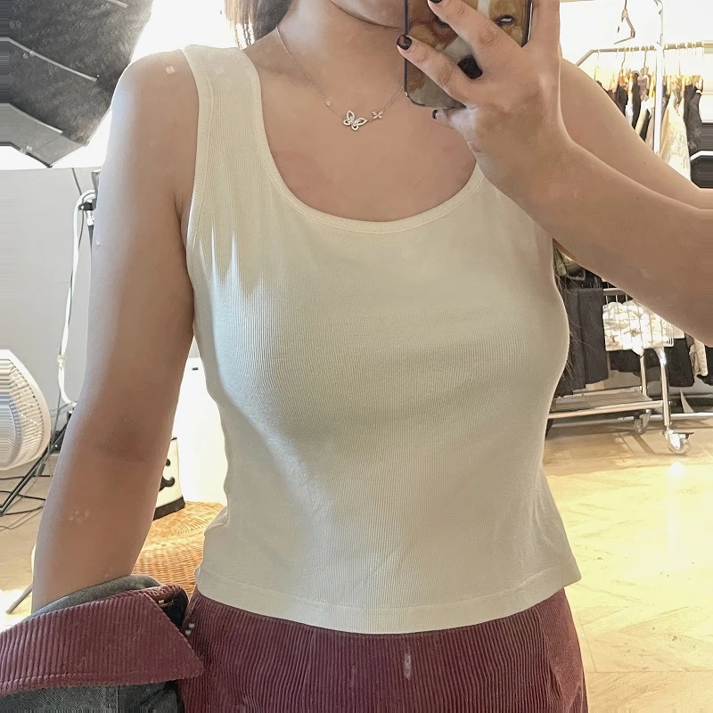 南岛风大码女装新款百搭紧身背心胖mm显瘦无袖内搭背心ZYY333