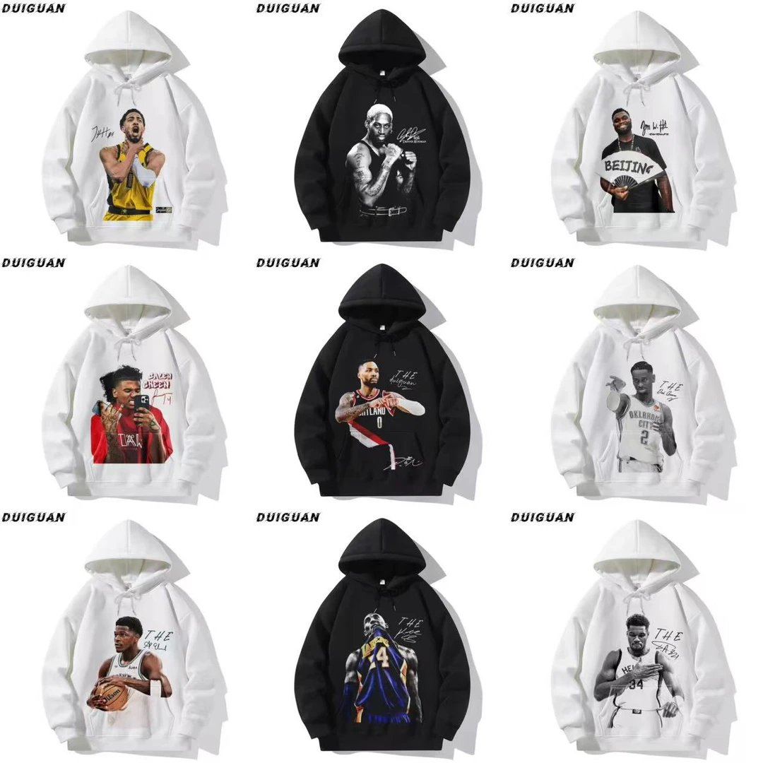 球星系列潮牌纯棉350g直喷长袖卫衣秋冬圆领宽松篮球