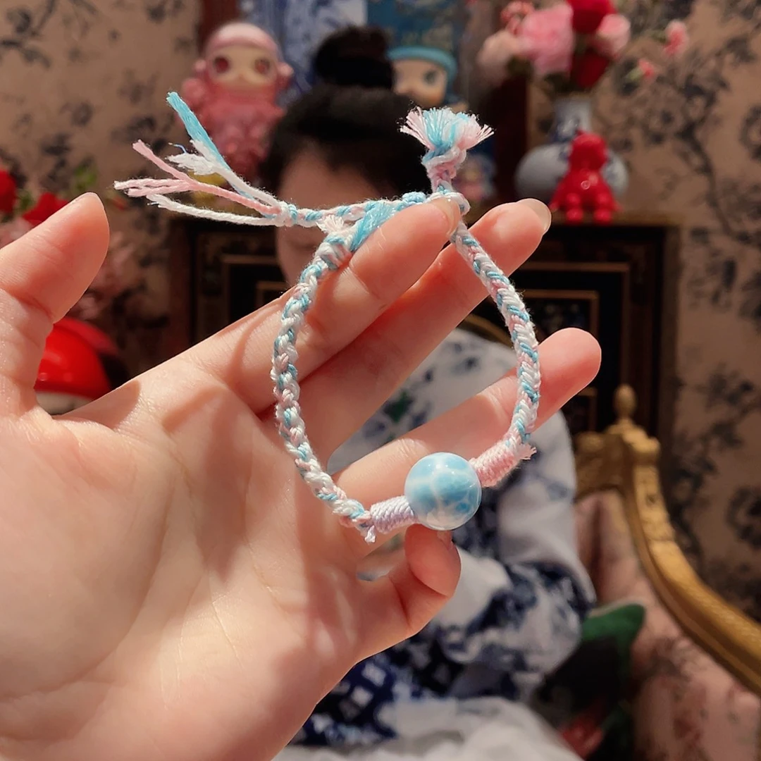 针钠钙石（海纹石）手绳未镶嵌多样性发其一