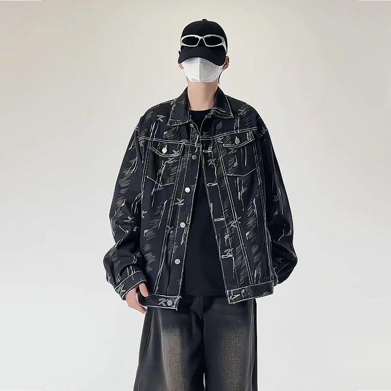 2025春季新款日系文艺宽松牛仔外套潮流休闲上衣小众痞帅复古男装