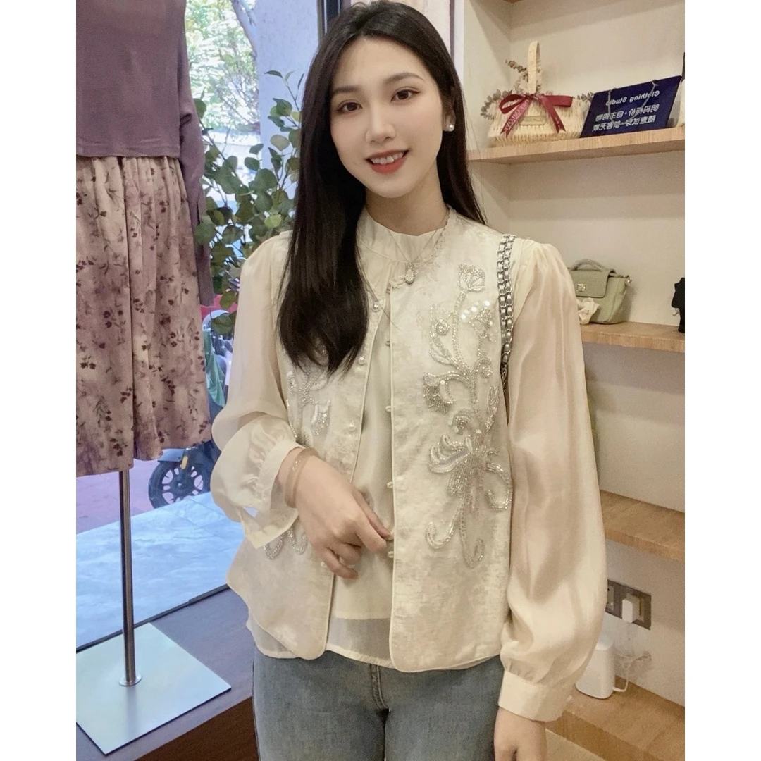 【婷婷家】重工钉珠刺绣新中式国风马甲