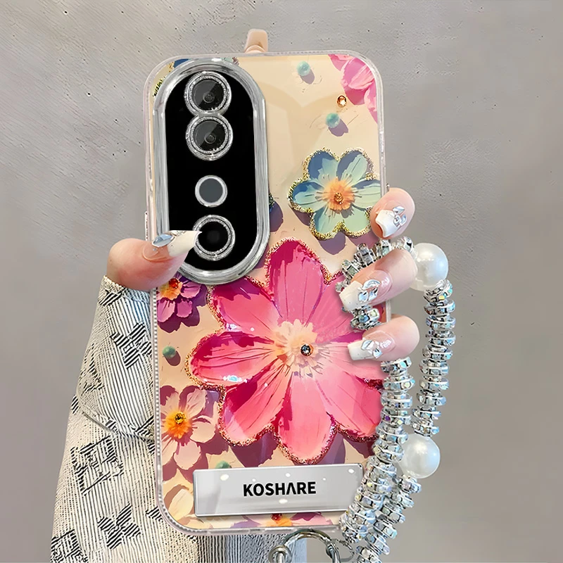 适用于【VIVO】S19Pro新款油画花朵网红时尚创意女款防摔手机壳