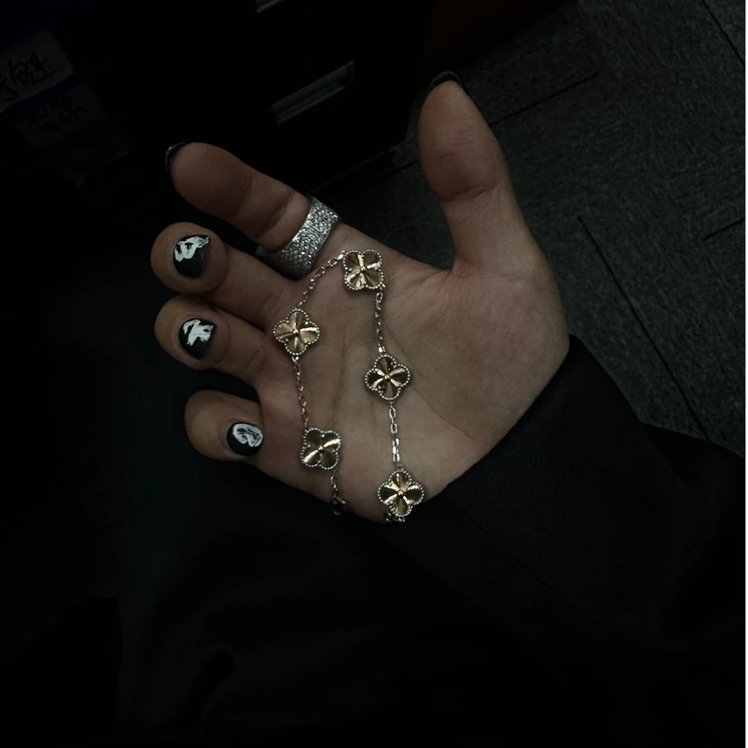 合金手链 【圣诞香槟色花花手链】国潮风发字嘻哈潮人街头网红手串