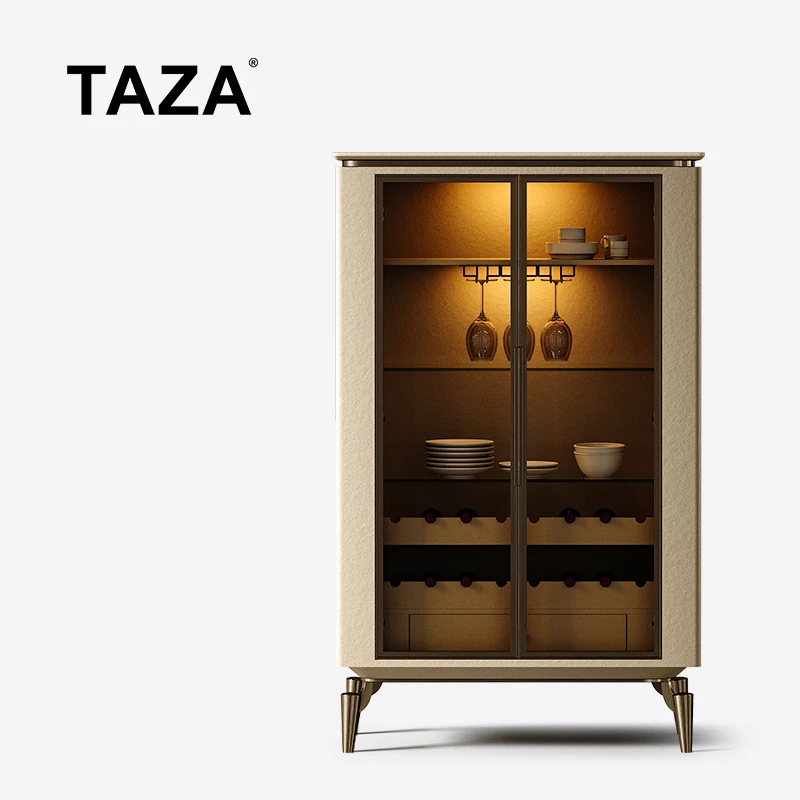 TAZA轻奢极简酒柜现代新款高档展示柜家用餐边柜一体靠墙高柜H333