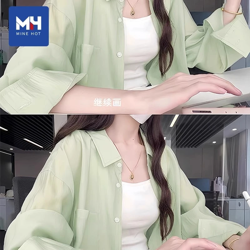 MH/MH唐狮集团衬衫女2025新款爆款夏轻薄莱赛尔天丝外套防晒衬衣