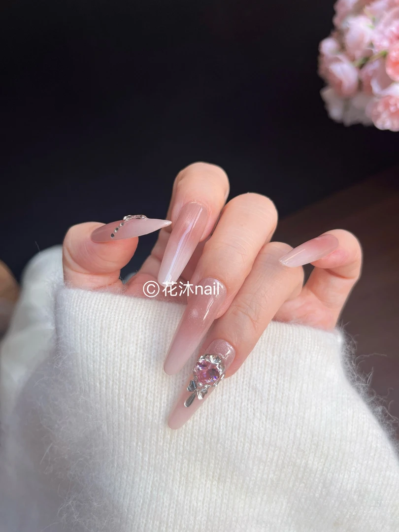 魔法少女-锆石主钻裸粉细闪甜妹少女气质纯欲魔法棒手工穿戴甲