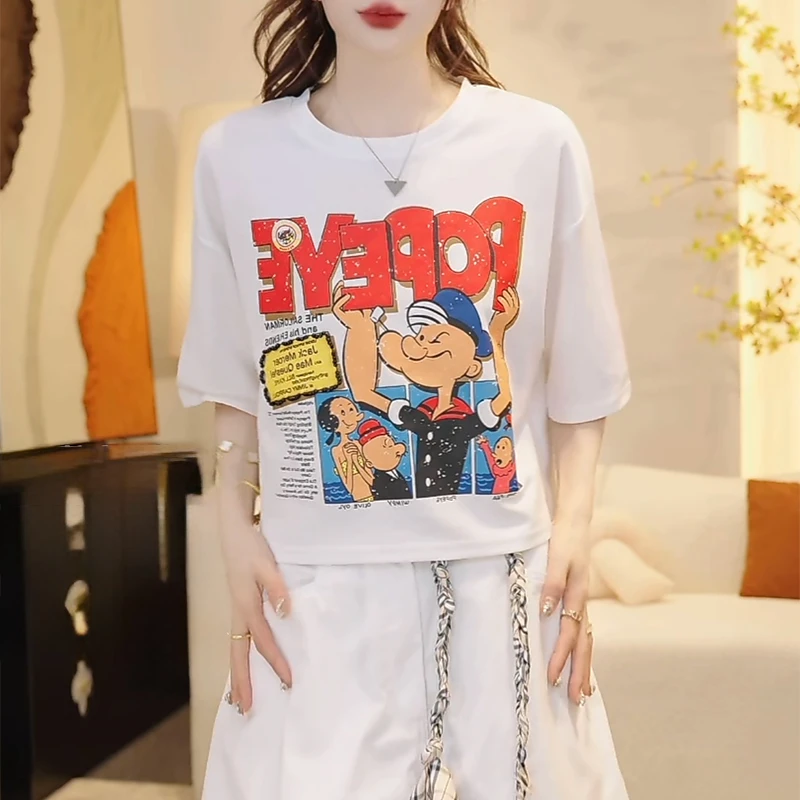 时尚减龄字母印花短袖T恤女夏季2025新款设计感潮流百搭显瘦上衣