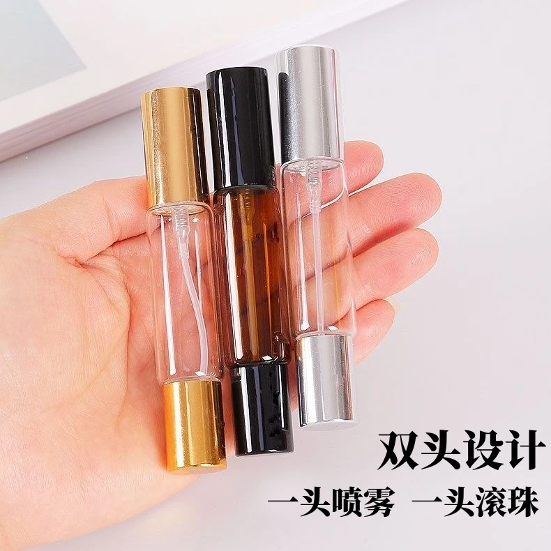 多功能双头分装瓶细腻滚珠便携雾化香水旅行小喷瓶圆柱喷雾分装瓶