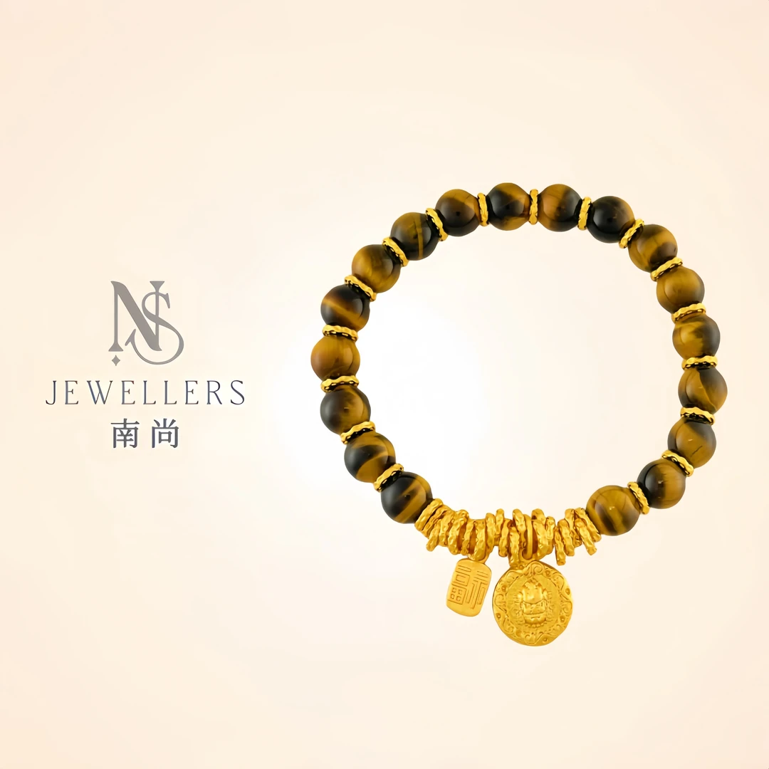 非金属仿水晶项链 NANSHANG  黄财爷盘缠手串