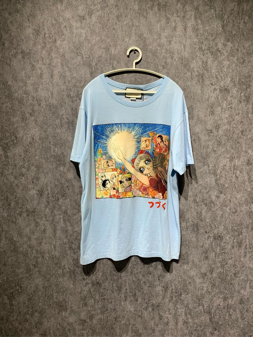 99新  【Gucci】古驰 浅蓝色短袖/L码 /Y7933748