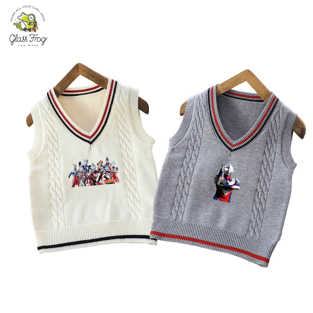 奥特曼男童马甲儿童毛衣男孩针织背心学院风男2025秋季新款童装