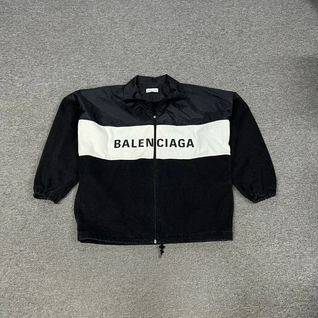 99新 Balenciaga/巴黎世家  巴黎世家牛仔拼接校服外套 99新 36码