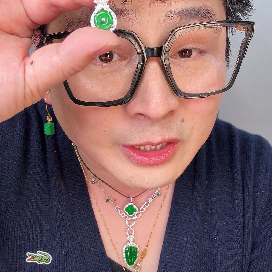 翡翠颈饰银S925镶嵌一个