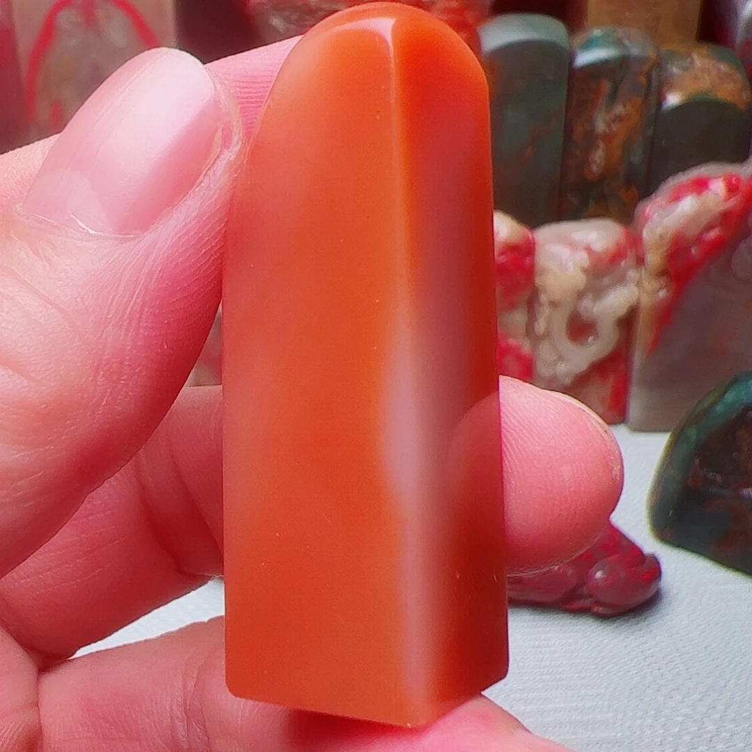 昌化石昌化红花冻印章